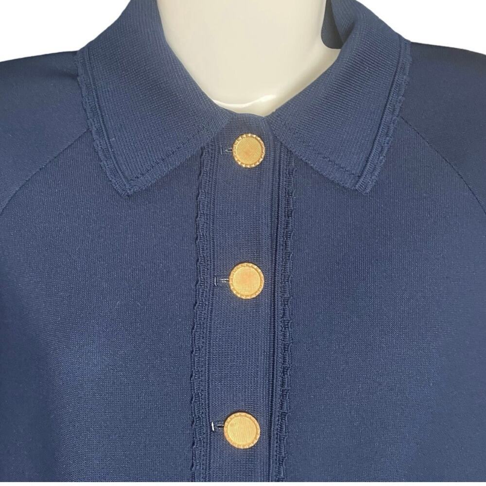 Hedy Knits of California Women's Timeless Navy Cardigan Gold Button Accents SZ M - Picture 4 of 7